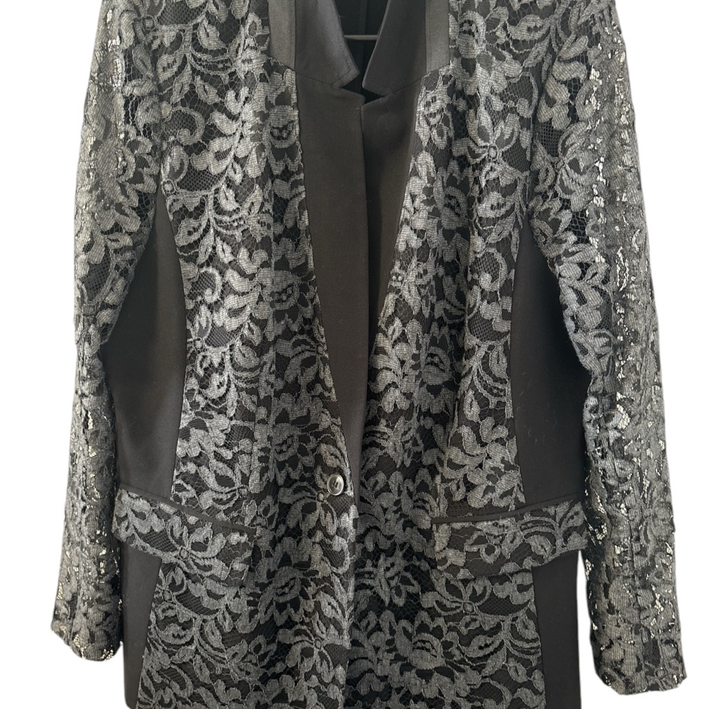 Elegant Black and Gray Lace Women's Jacket